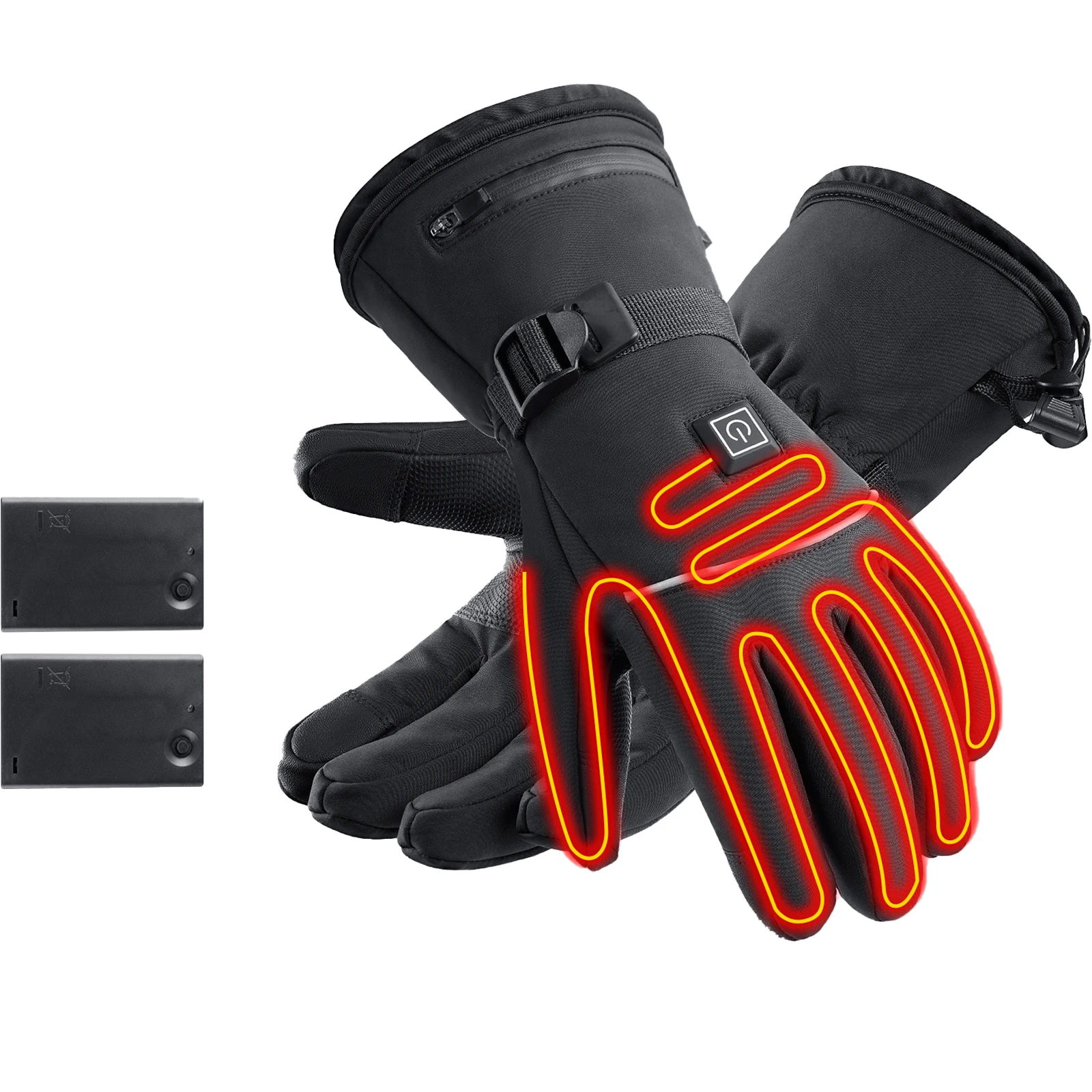 Gants chauffants électriques Moto hiver Moto gants chauffants chaud imperméable Rechargeable chauffage gants thermiques pour motoneige