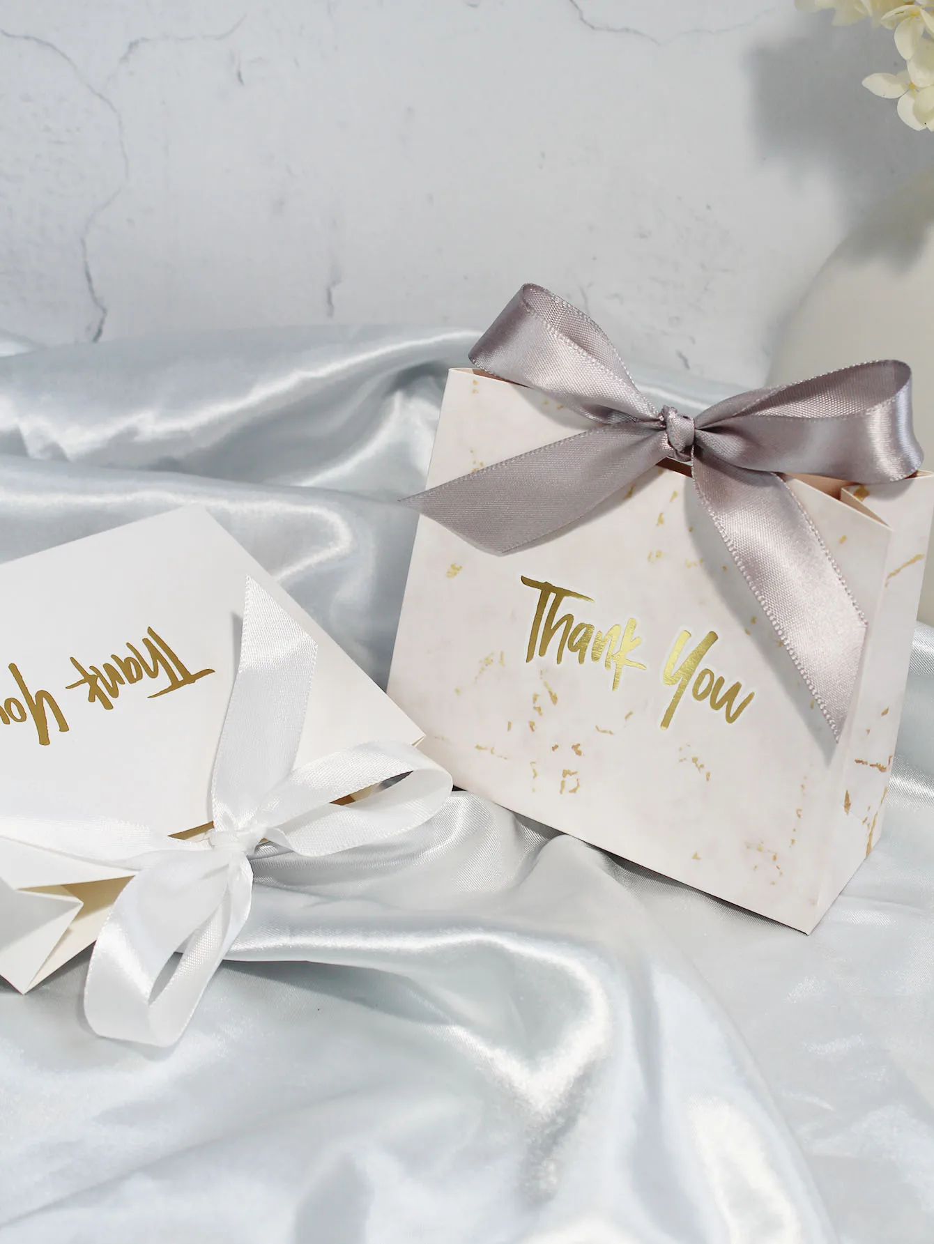 20/50/100pcs Thank You Candy Box With Ribbon Small Gift Packing Bag For Christmas Wedding Baby Shower Birthday Party Gift for Gu