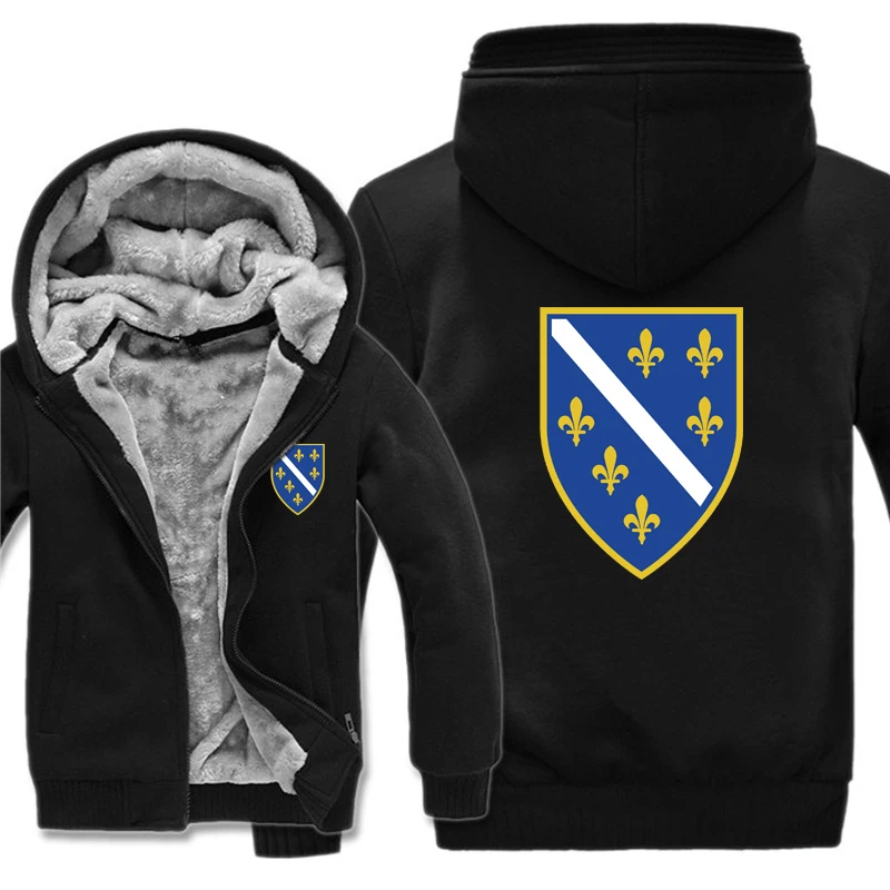 Bosnia and Herzegovina Flag Hoodies Men Cool Coat Thicken Bosnia and Herzegovina Sweatshirt Mans Jacket Hoody