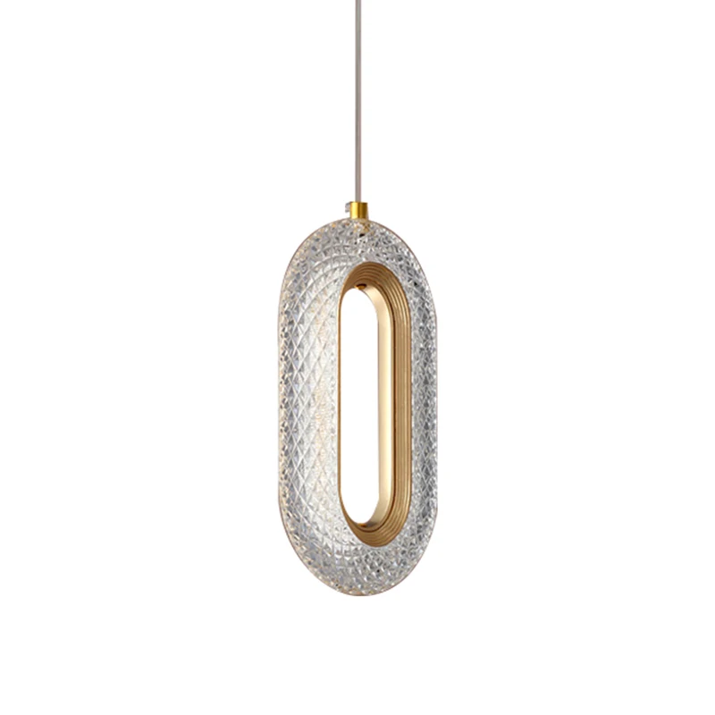 Modern Oval Crystal LED Pendant Lamps Golden Lights Nordic Creative Chandelier for Dining Room Hall Home Decor Lustre Fixtures