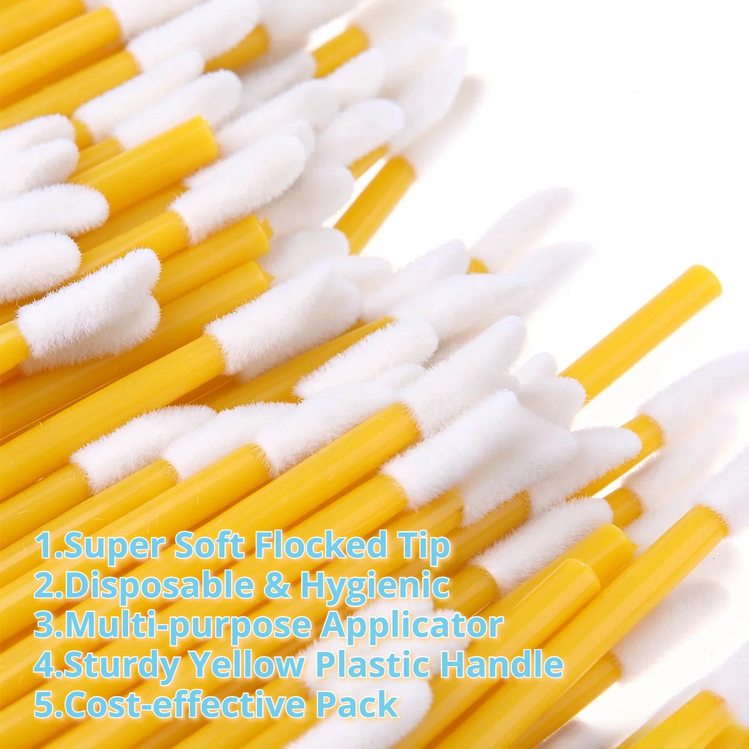 vvocci 50Pcs Disposable Lip Brushes + 50 Refills.No shed,odorless,portable,cost-effective lip makeup tool.Perfect for lip makeup