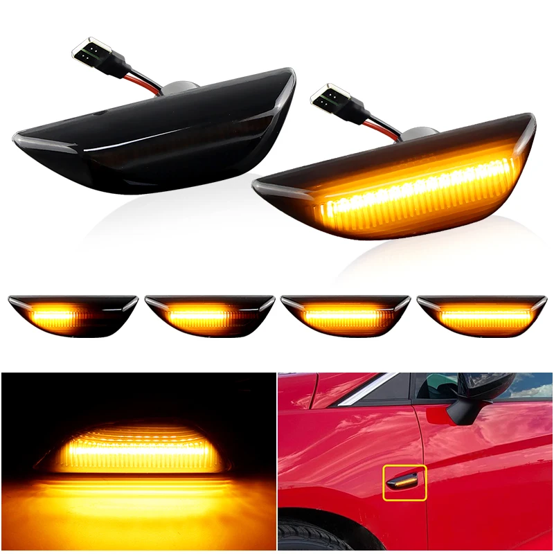 

2×for Opel Mokka X/Mokka for Buick Encore for Chevrolet Trax - LED Side Marker Light Flowing Turn Signal Lamp Sequential Blinker