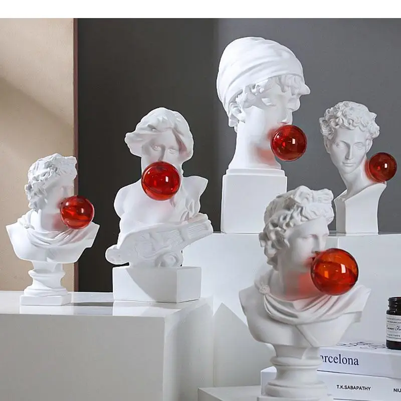 

David/Venus Blowing Bubble Figures Statue Ornaments Desk Decoration Mythology Character Resin Sculpture Modern Decor Furnishings