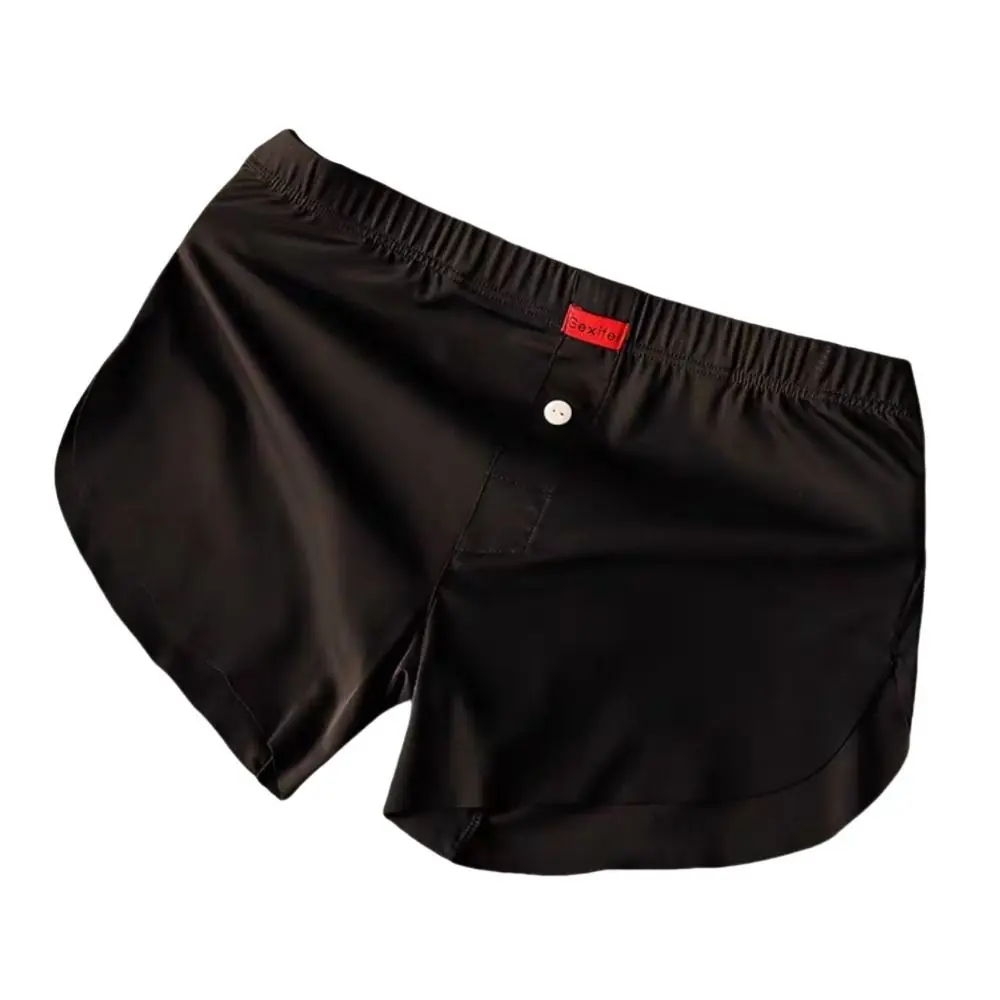 سراويل داخلية فضفاضة وبسيطة بلون سادة وملمس رائع بدون خياطة ملابس داخلية رفيعة من الحرير الجليدي للأولاد