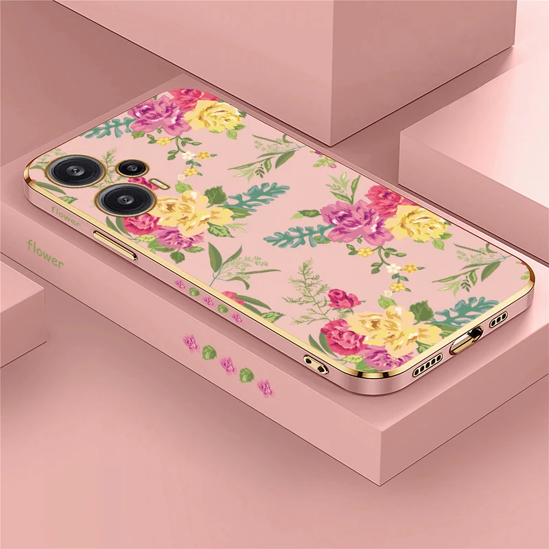 

Чехол для телефона Xiaomi Poco F6 Pro F 6, модный чехол с цветочным узором для Poco F5 F3 C40 C31, противоударный силиконовый чехол с покрытием