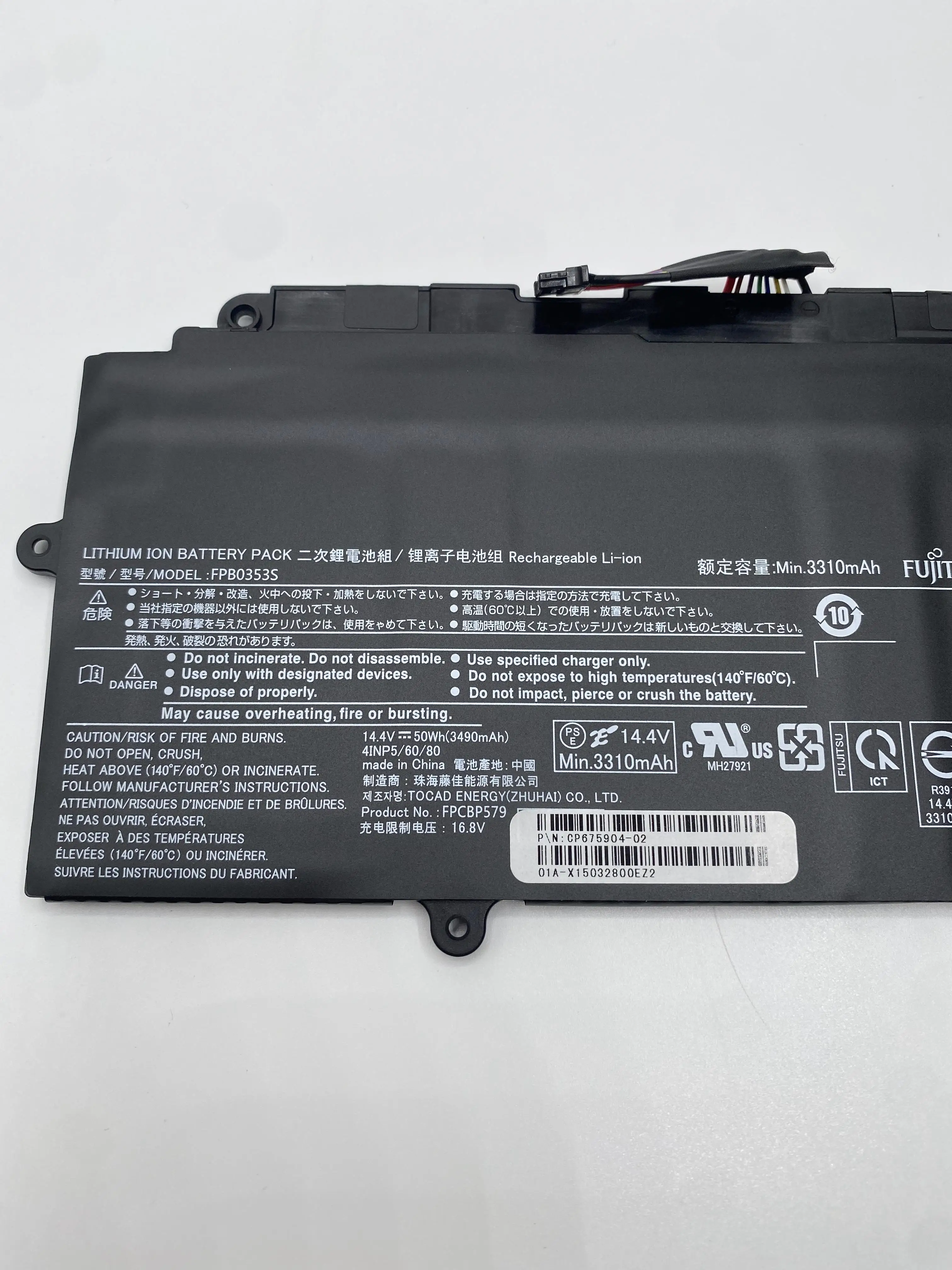 Imagem -05 - Bateria Original do Portátil Fpcbp579 14.4v 50wh 3490mah Fpc0353s U7411 U9311 Uh-x Cp78591201 Novo