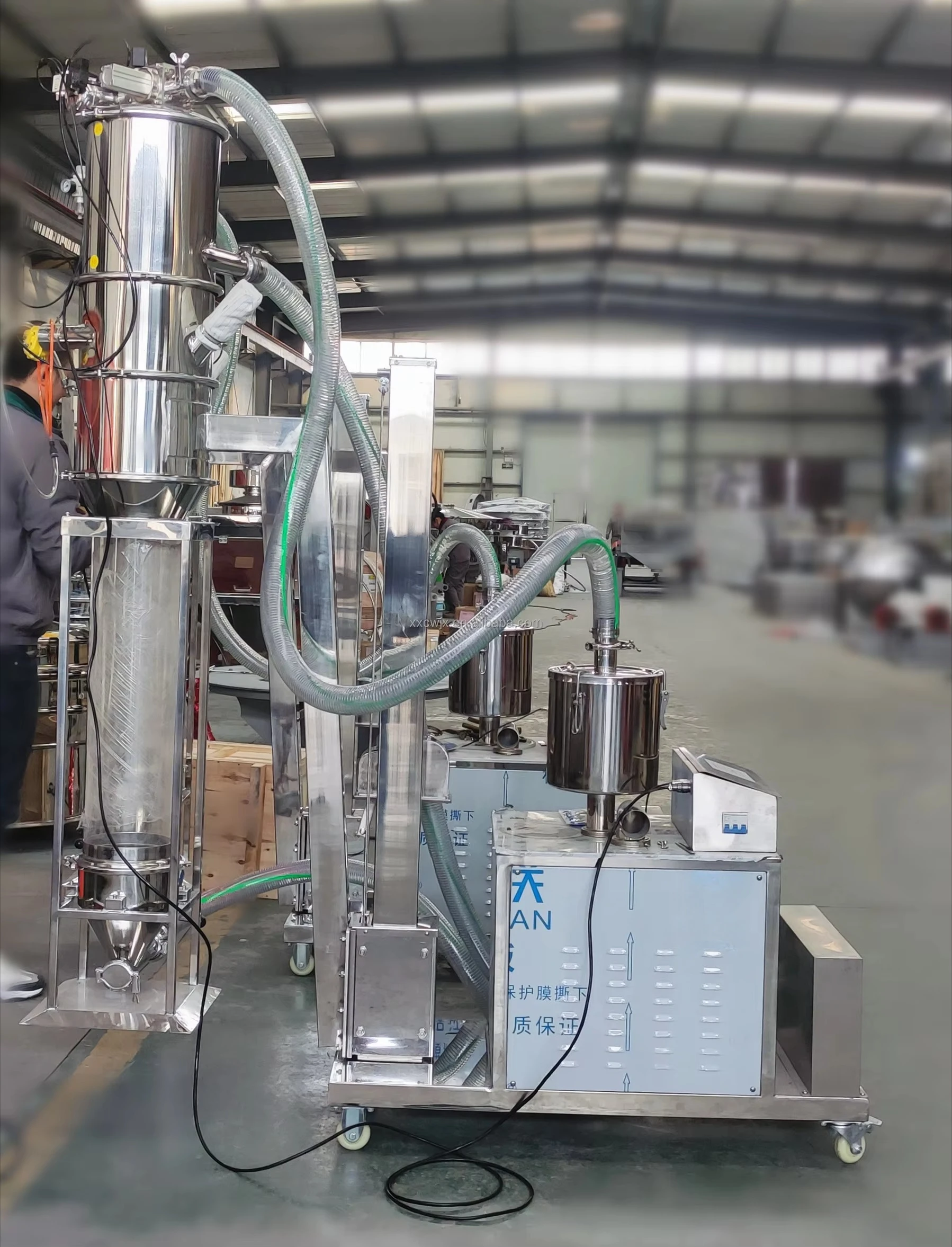 Mobile Grain Loading Pneumatic Rice Coffee Beans Powder Filter System Vacuum Feeder Conveyor for Packaging Machine
