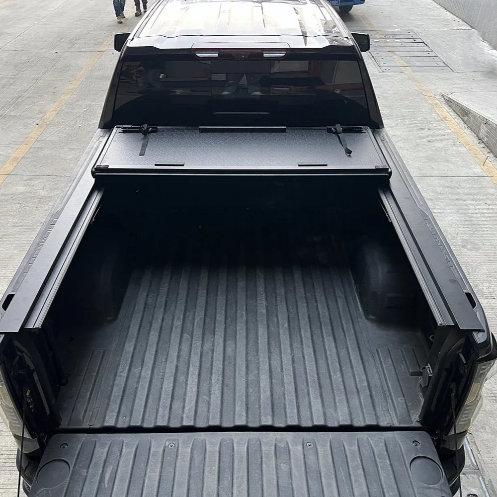 

Aluminum Alloy Hard Four Fold Bed Tonneau Cover Waterproof 4x4 Offroad Folding Car Cover 4 Fold Truck Cover