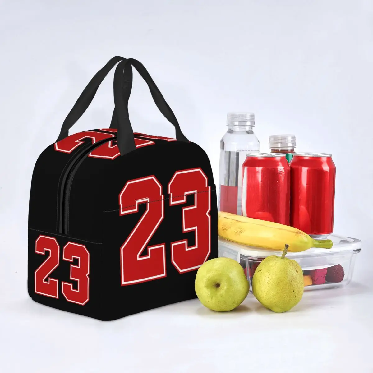 Klassische 23-Zahlen-Basketball-Lunchtasche, warme, kühlere, isolierte Lunchbox für Damen, Kinder, Schule, Essen, Picknick, Tragetasche