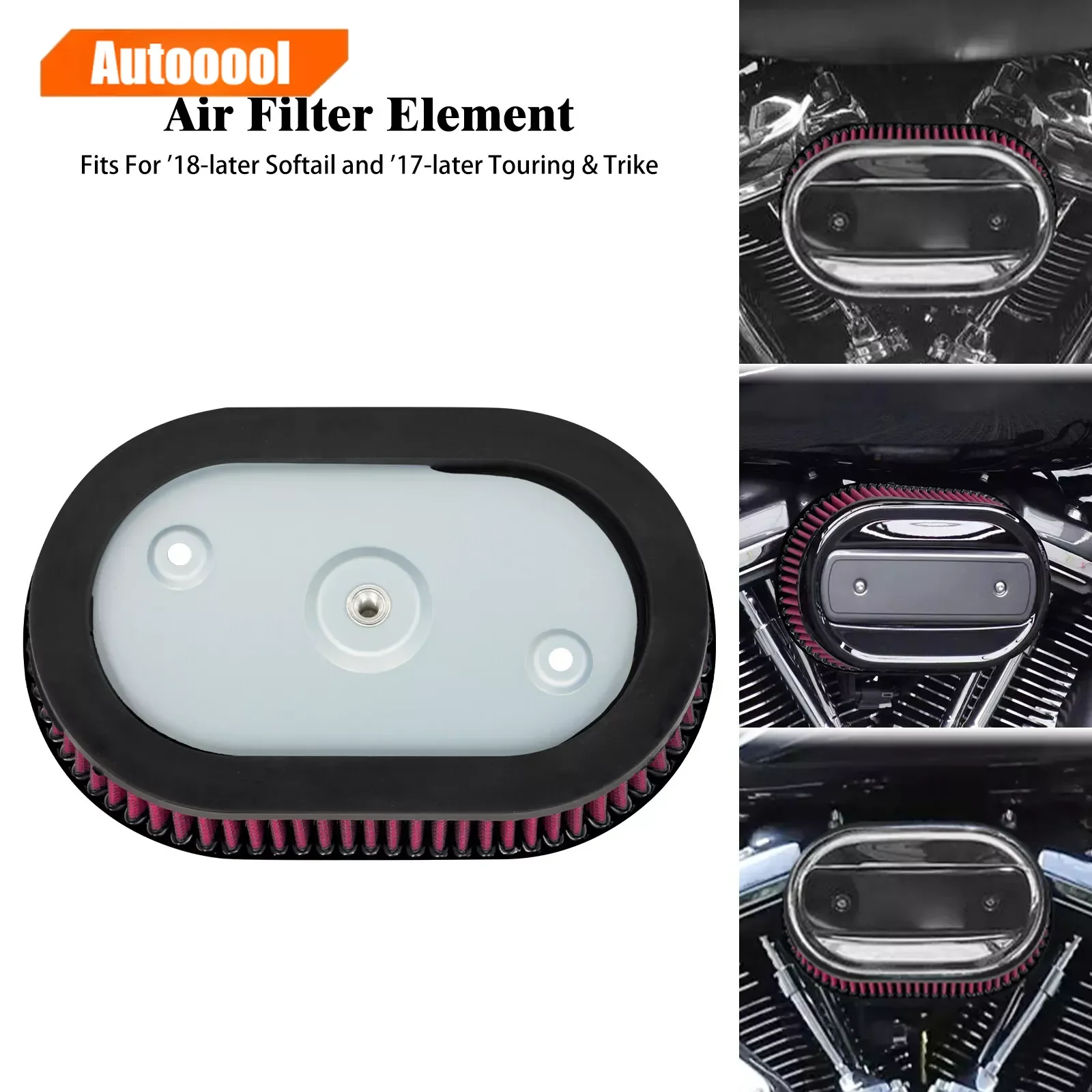 

Air Cleaner Element Motorcycle Inner Filter Replacement For Harley Touring Road Street Glide FLHT Softail Fat Bob FXDF 2018-2024