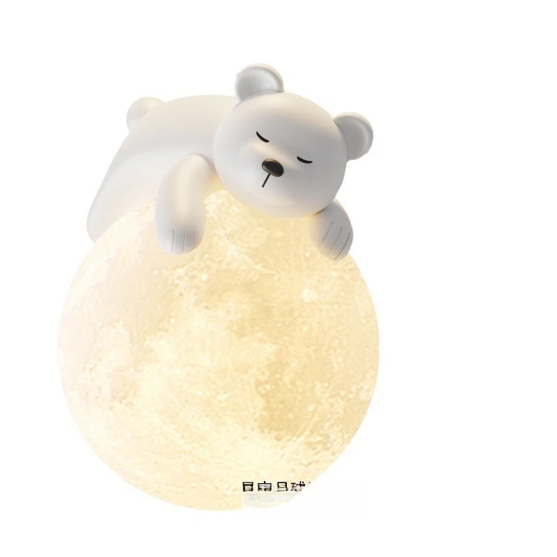 

Rabbit bedside chandelier, modern simple Nordic bedroom, bedside lamp warm and romantic, children's room lamp bear lamp