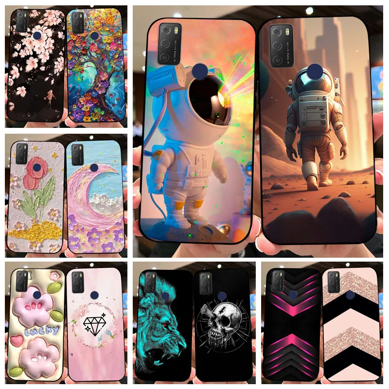 Capa protetora macia para alcatel 1s 2021 6025h 6025d caso 1s (2021) preto tpu silicone capas para alcatel 1 s 2021 pára-choques funda