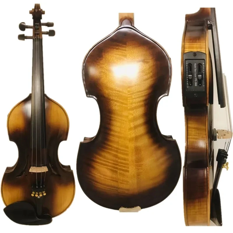 

Hand made Baroque style brown color electric violin 4/4 +Acoustic violin