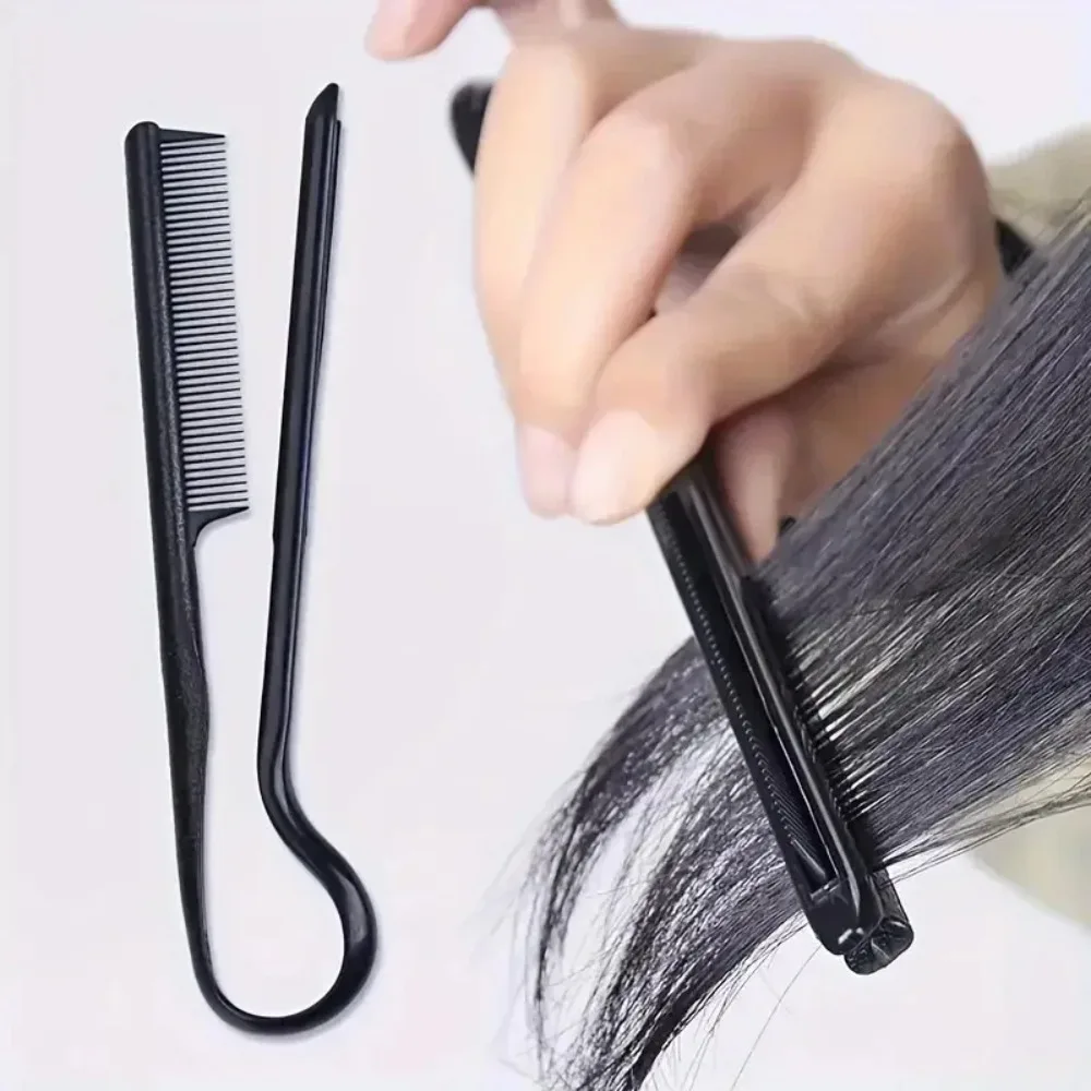 Pente V-Comb para Cabelos Desgrenhados e Alisamento - Ferramenta de Estilização de Cabelo com Clipe Especial para Perucas