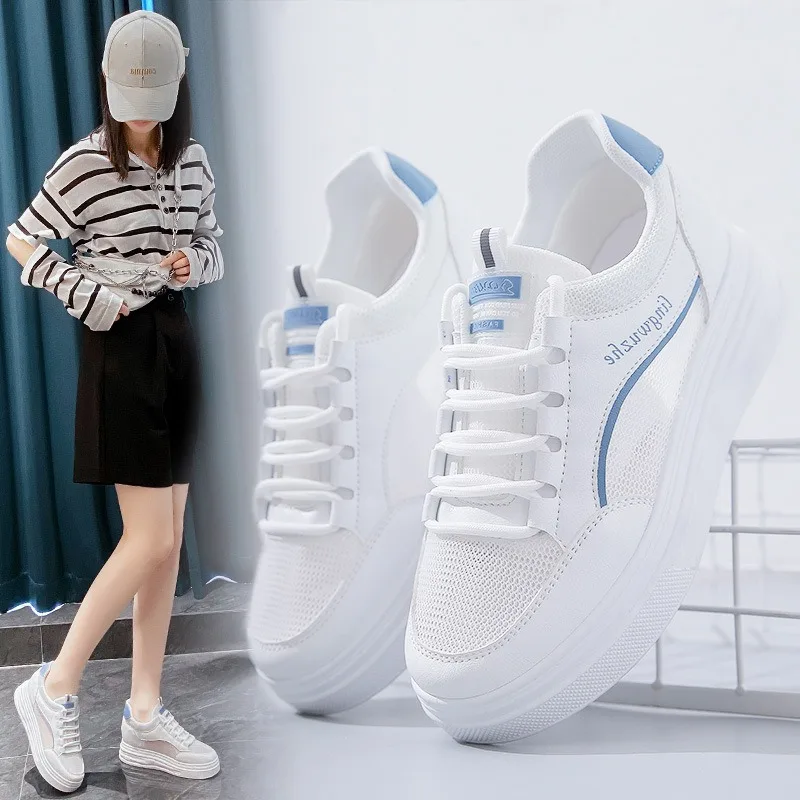 

Ladies Shoes Spring Summer Breathable Mesh Casual Shoes Platform LaceUp Running Shoes forWomen Vulcanize Sneakers Tenis De Mujer