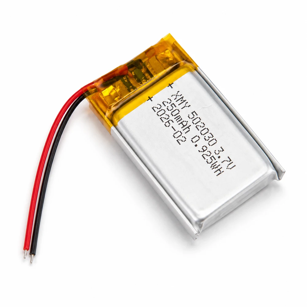 

3.7V 502030 250mAh Polymer Lithium Rechargeable Battery for Toys LED Lights Bluetooth Speakers Beauty Instruments Battery