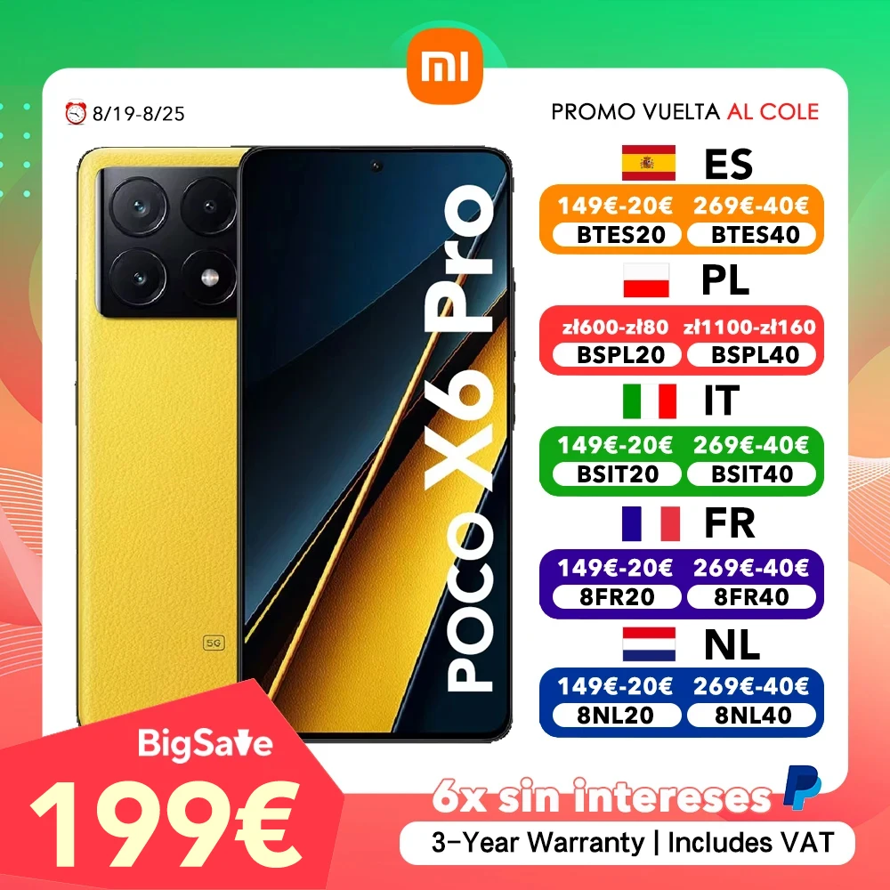 Xiaomi POCO X6 Pro 5G 8GB/256GB 12GB/512GB NFC EU Charger Global Version-mobile phone