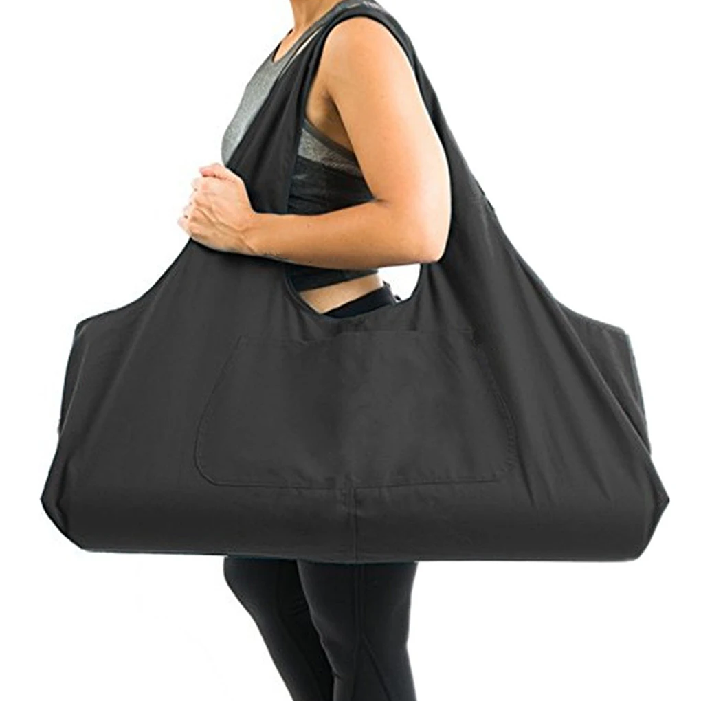 

Canvas Yoga Mat Bag Large Capacity Pouch Portable Sports Exercise Shoulder Tote Training Beach Shoes Card Pocket