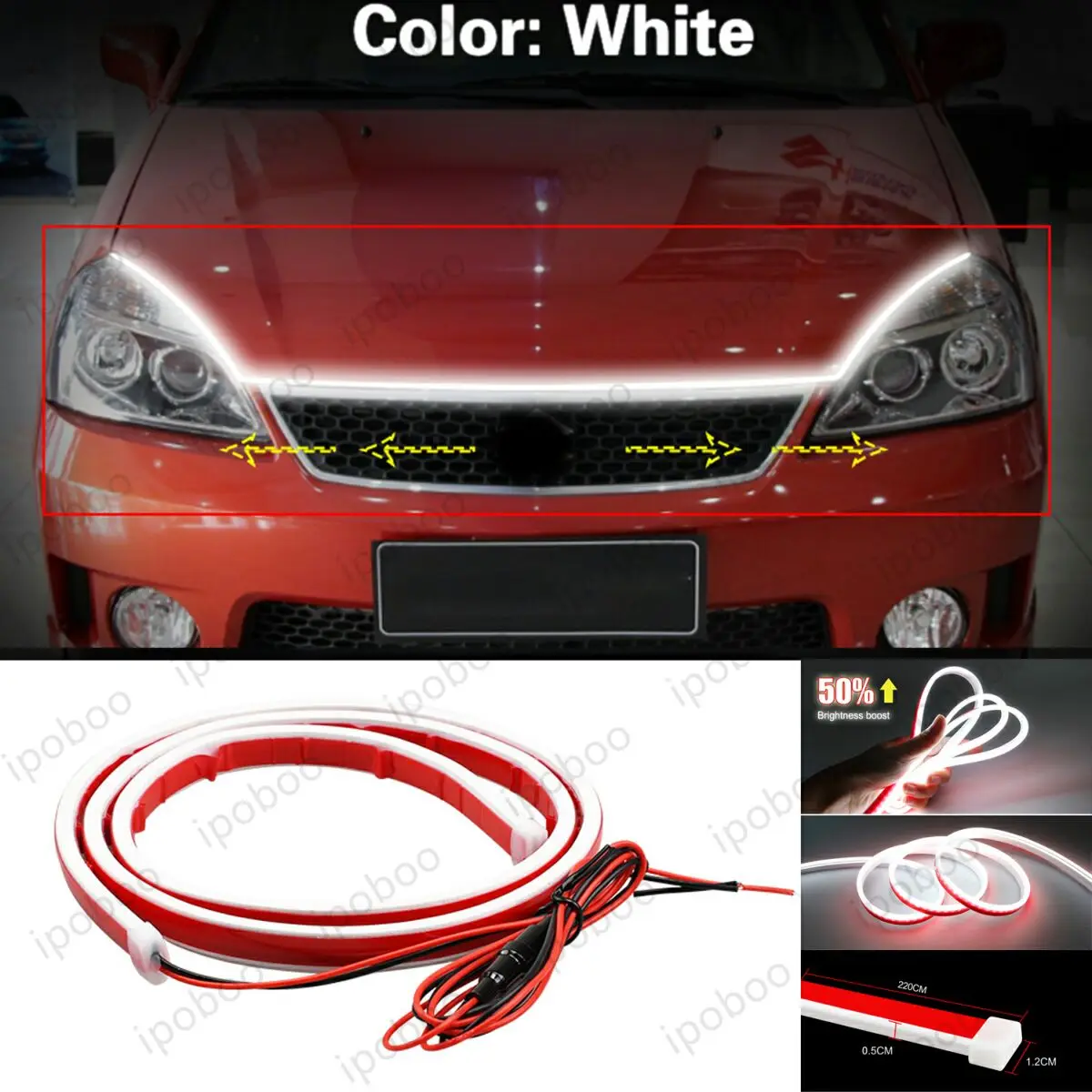 

86" LED Hood Light Strip For Suzuki LIANA 2001-2013 Flexible Dynamic Scan Start Up Hoodbeam Kit Engine Cover Decoration Light