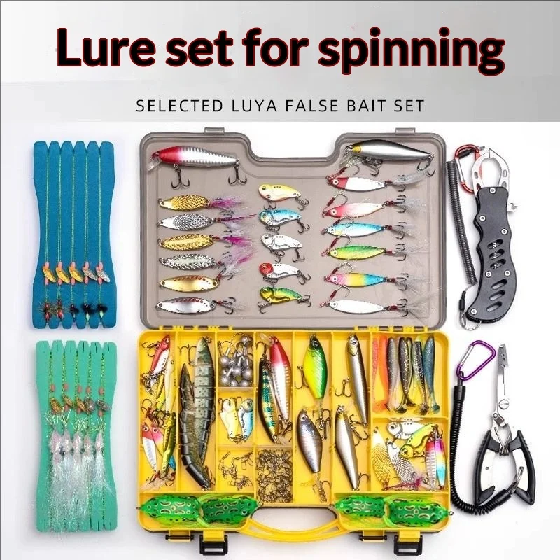 

Goture Fishing Lure Kit Minnow Vib Soft Bait Iron Plate Spoon Lure Freshwater Outdoor Fishing For Anglers With Storage Box