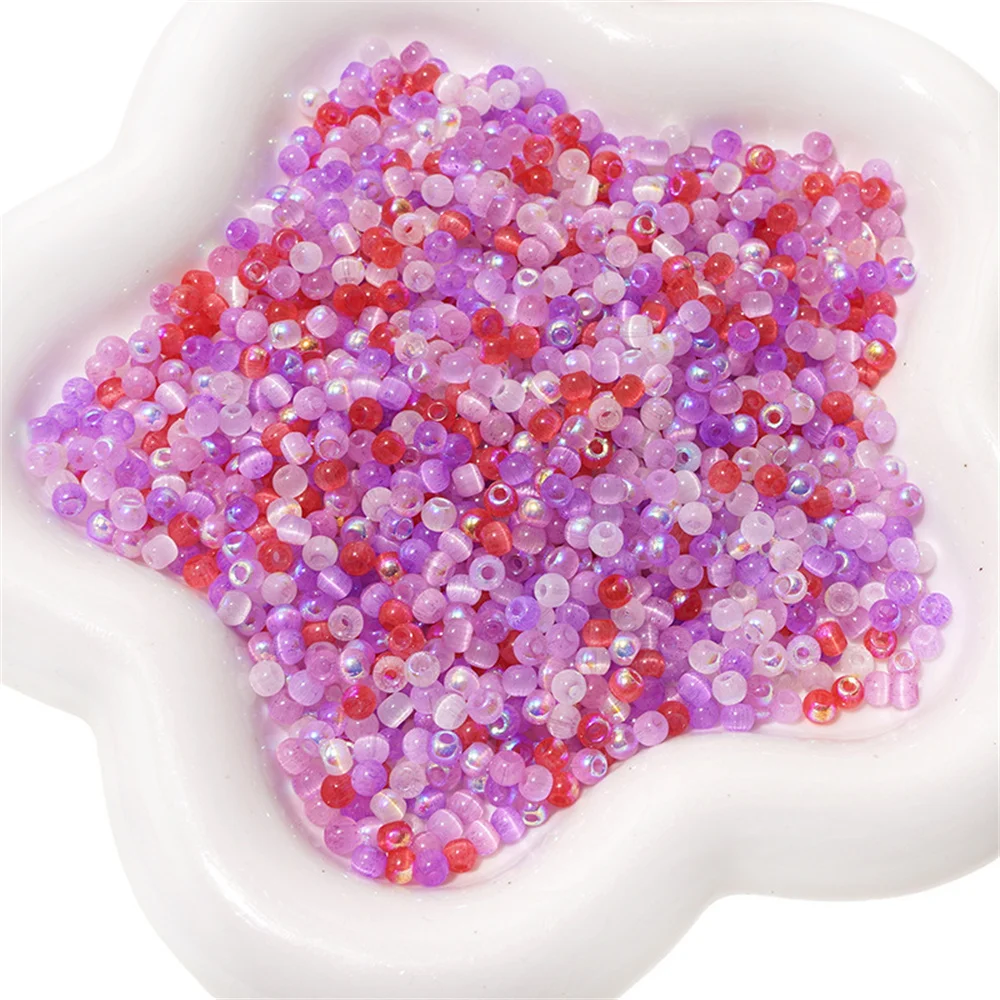 150Pcs/4mm High-Quality Cat Eye Seed Glass Multi-Color Rice Loose Spacer Beads For Jewelry Making DIY Accessories