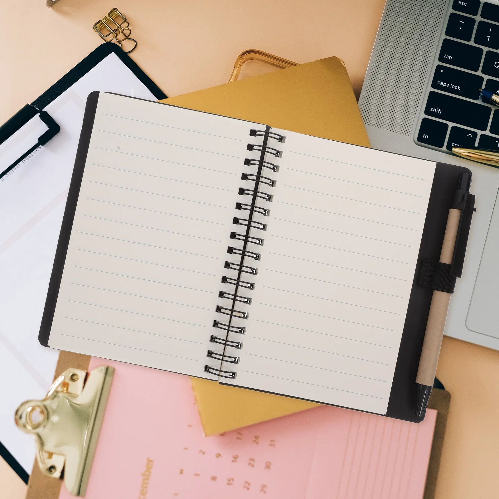 Spiral Notebook With Pen Holder Small Pocket Notepad Colored Index Tabs Lined Steno Pad For Students Travelers