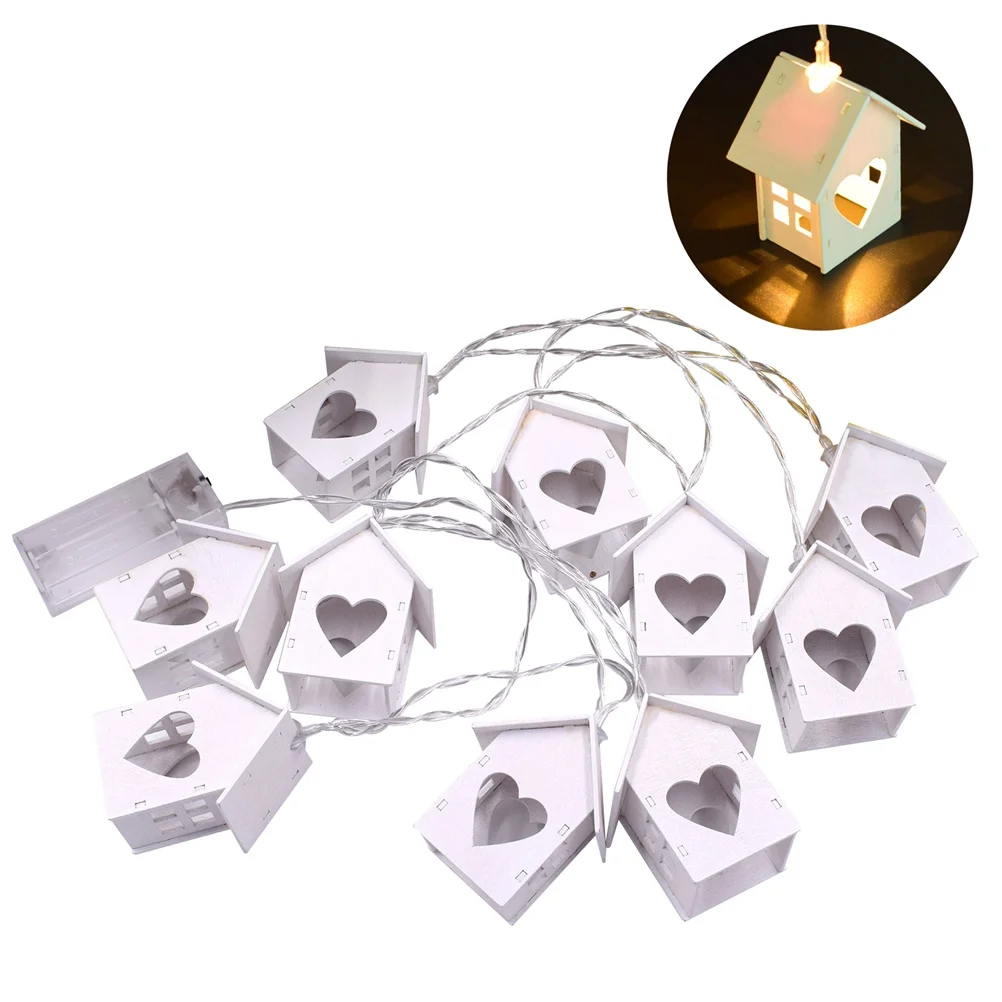 2 متر LED سلسلة أضواء 10 منازل خشبية 10 المصابيح الساطعة آمنة مريحة طويلة العمر عيد الميلاد حفلة عطلة الحدث متجر المنزل