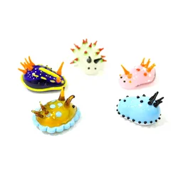 Rare Cute Mini Marine Molluscs Glass Figurine Aquarium Decor Creative Sea Hare Tiny Statue Funny Aplysia Sealife Animal Ornament