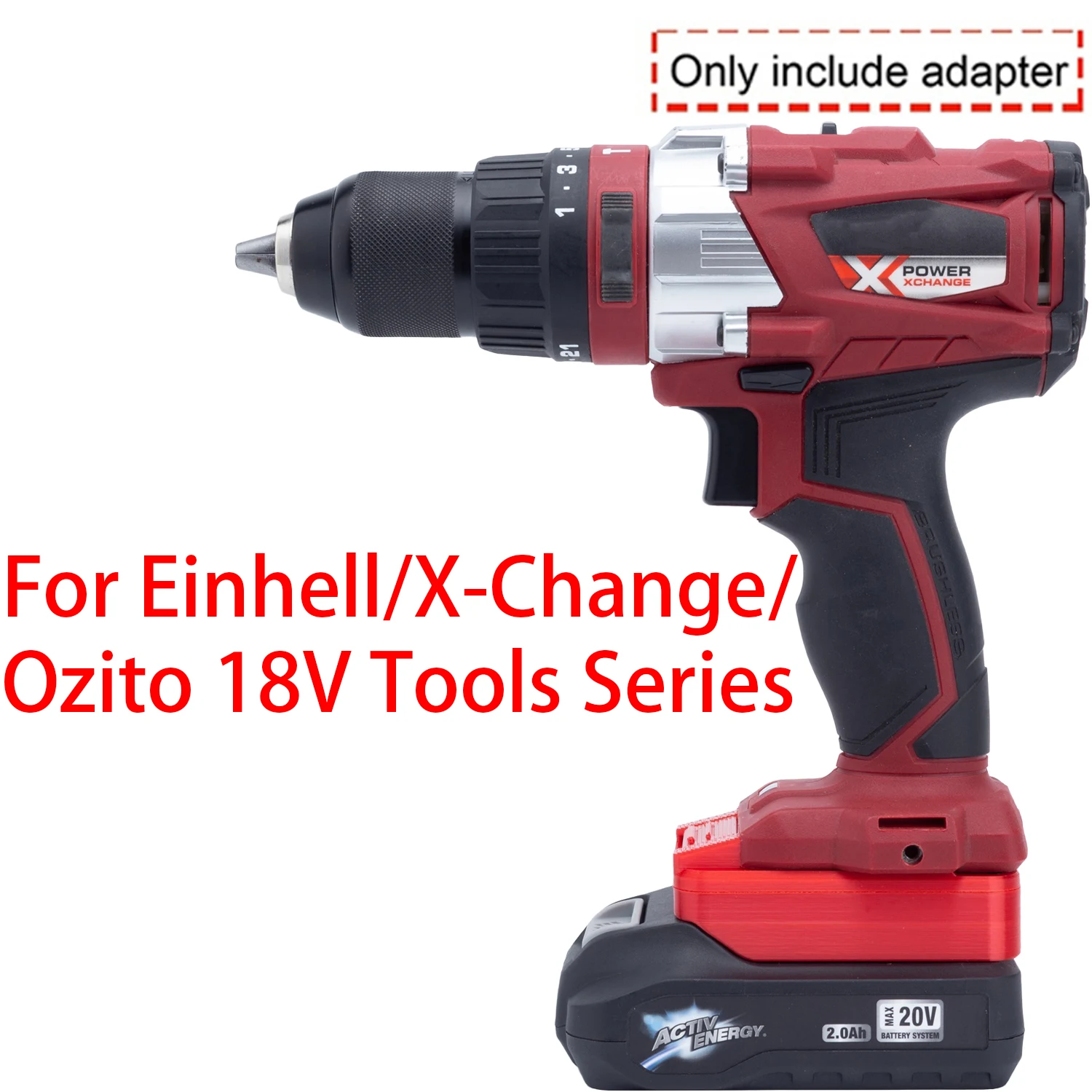 Adaptador Conversor para Ferramentas Einhell/X-Change/Ozito 18V Li-ion para Bateria Aldi Ferrex 20V Li-ion - Acessório de Ferramenta