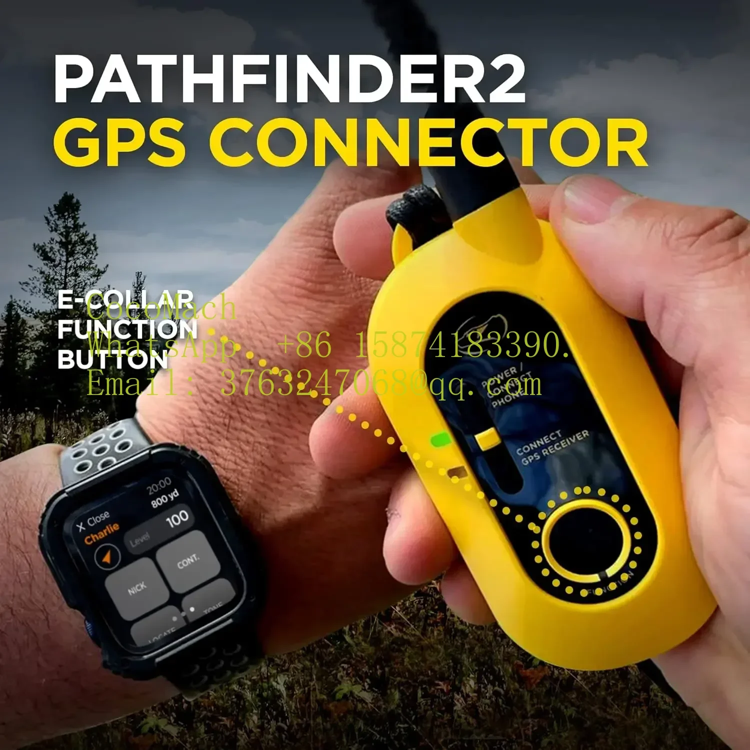 Dogtra Pathfinder 2 GPS Dog Tracker e Collar 9 Mile Long Range LED Light No Monthly Fees Free App Waterproof Smartwatch Control