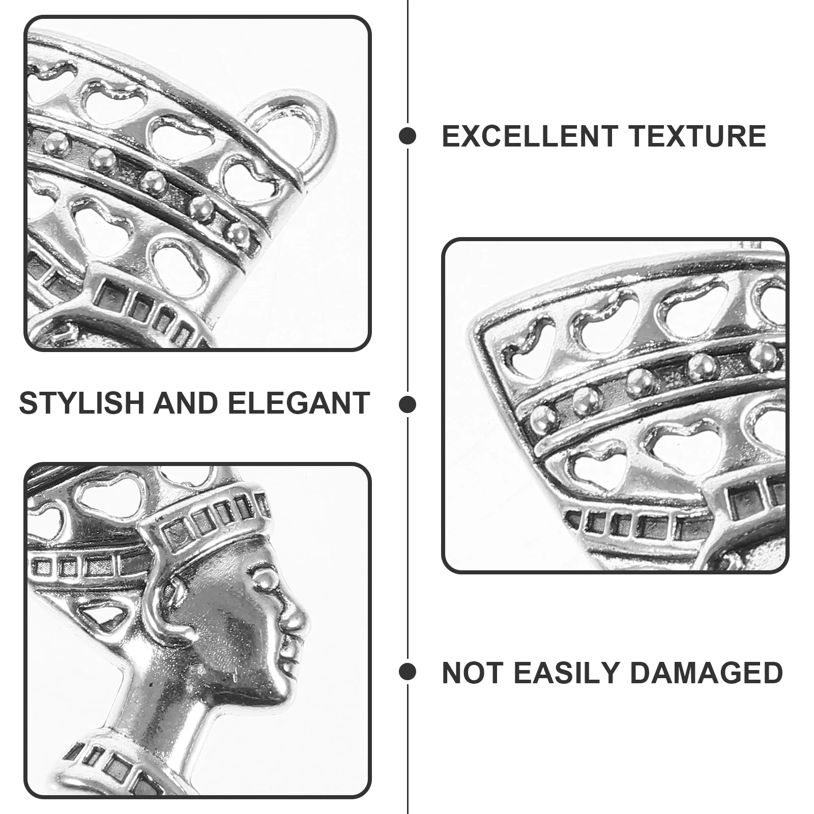 

20pcs Retro Egyptian Queen Pendant Crown Charm Zinc Alloy Necklace for Women DIY Jewelry Making Crafts Accessories