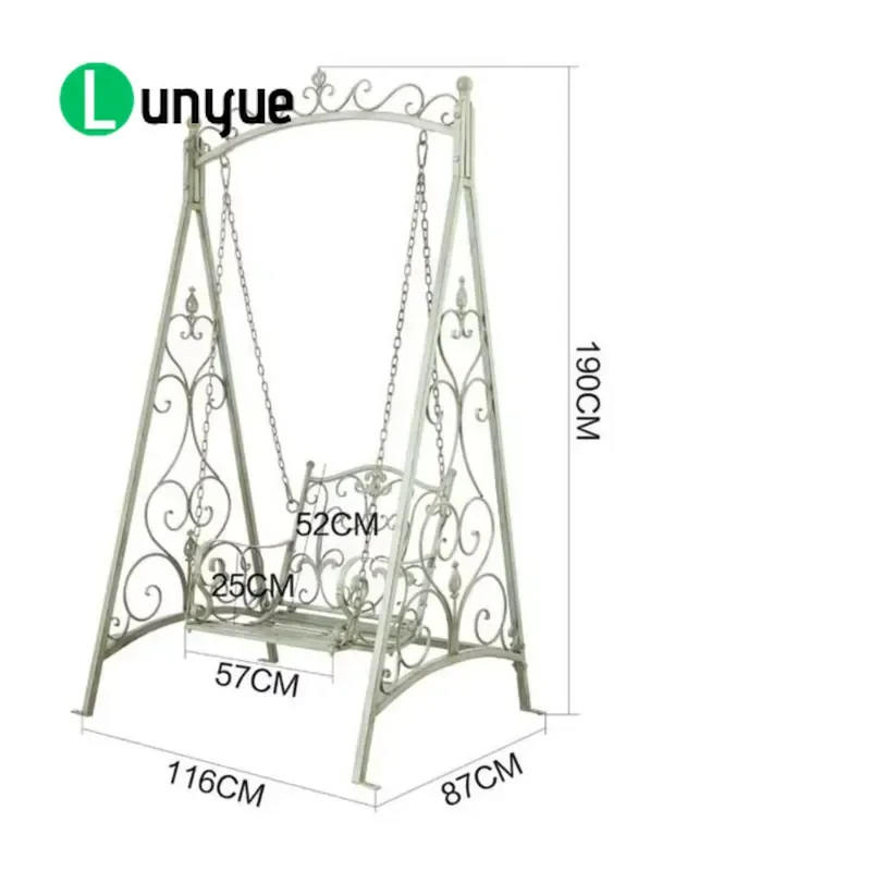 Classic Iron Swing Single Double Seat Garden Apartment House Villa Pavilion Decoration Entertainment Outdoor Furniture