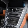 リアルカーボンファイバー製センターコントロールCDパネルフレームカバートリムステッカー BMW 8シリーズ G14 G15 G16 2019-2023 左ハンドル車用アクセサリー 4