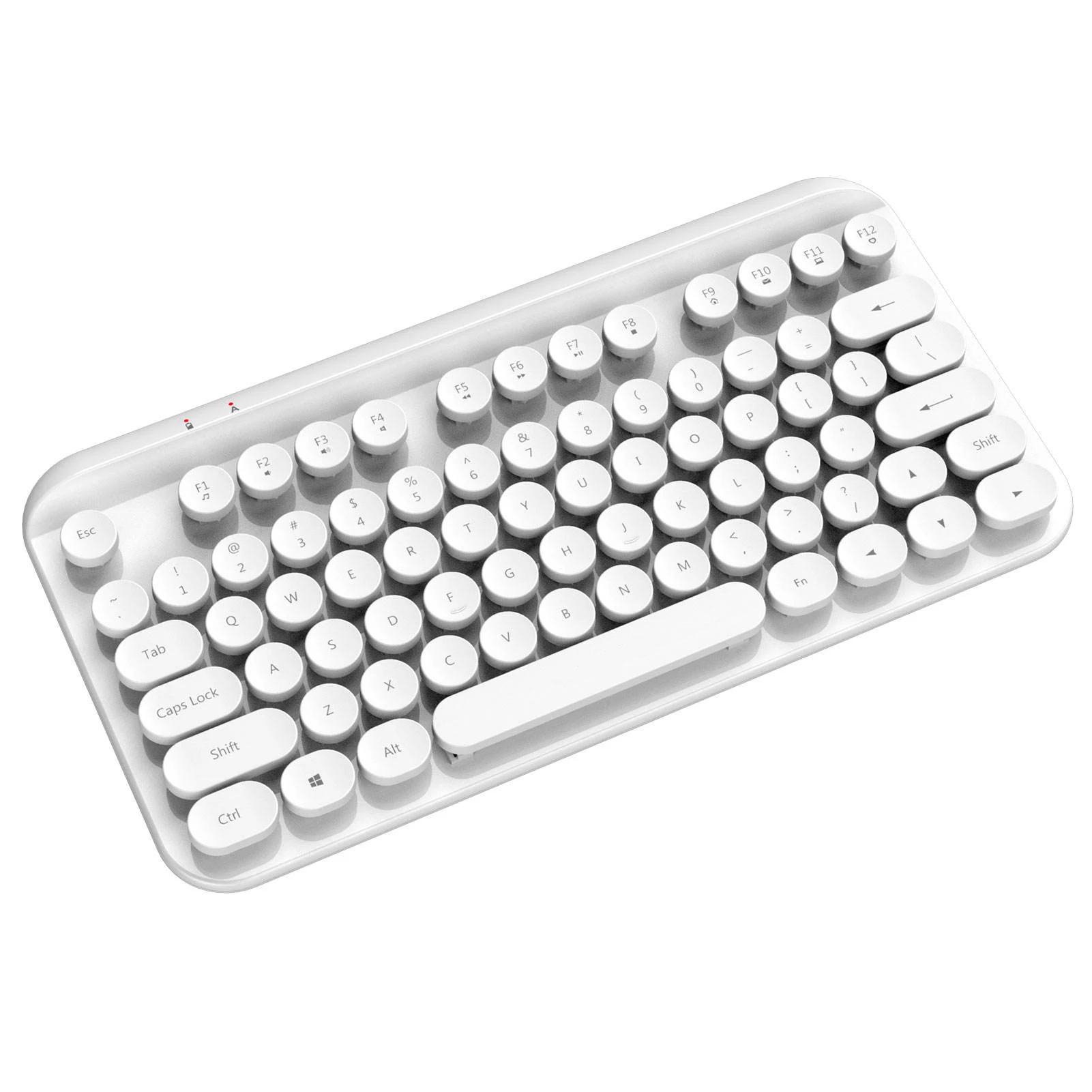 2.4G Wireless Round Punk 75 Keys Retro Mini Laptop Computer Ladies Business Women Office Keyboard