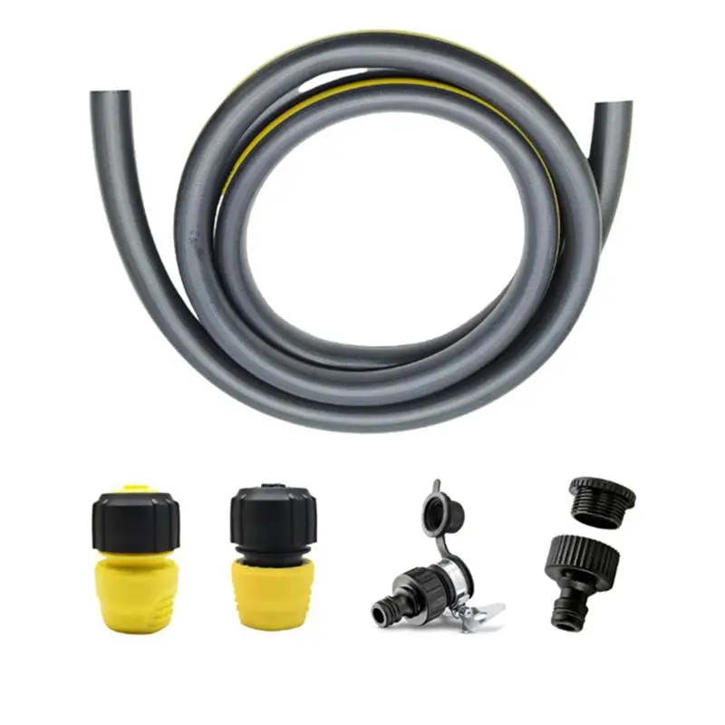 J1UL1N 2M 3/4 Water Inlet Pipe With 4 Connectors And Gardening Water Stop Hose For Karcher