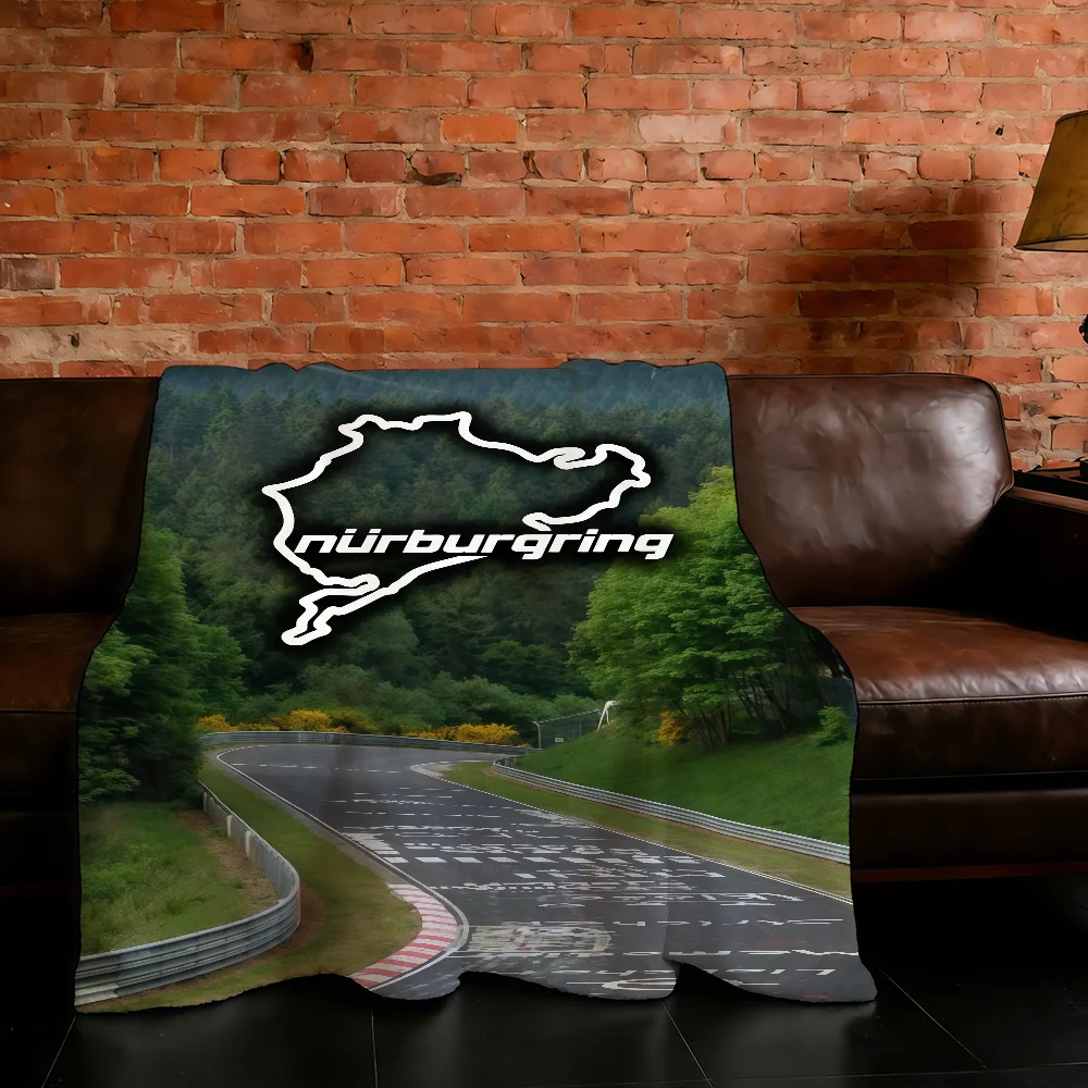 Blanket Race Super Car Warm N-Nurburgring Comfortable Plush Throw Blanket Track Child Home Sofa Bedroom Gift