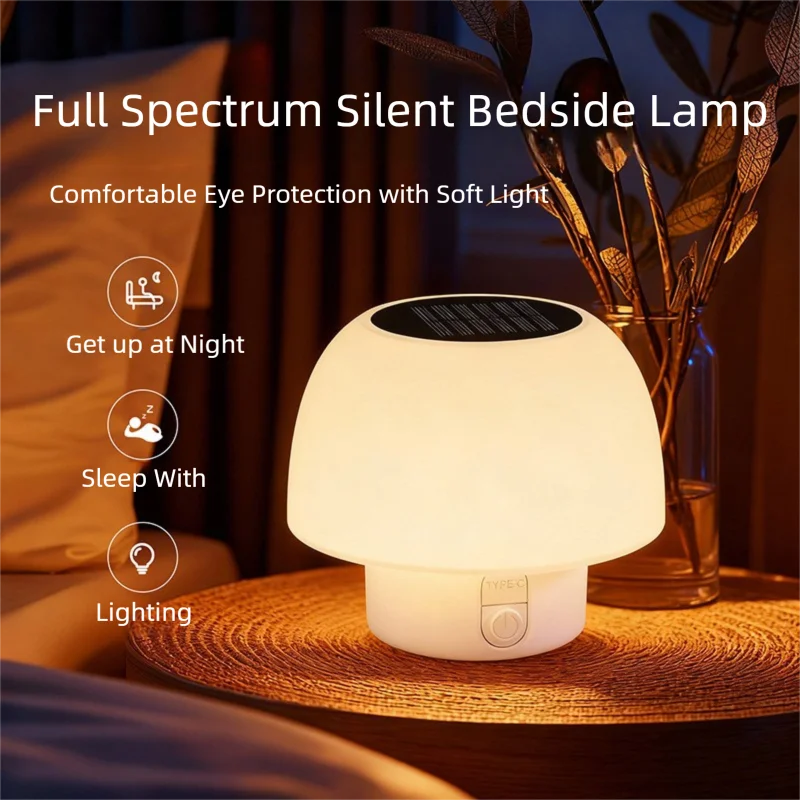 

Solar Lamp Table Lamp Bedroom Bedside Night Light Waterproof Courtyard Light With USB Dual Charging