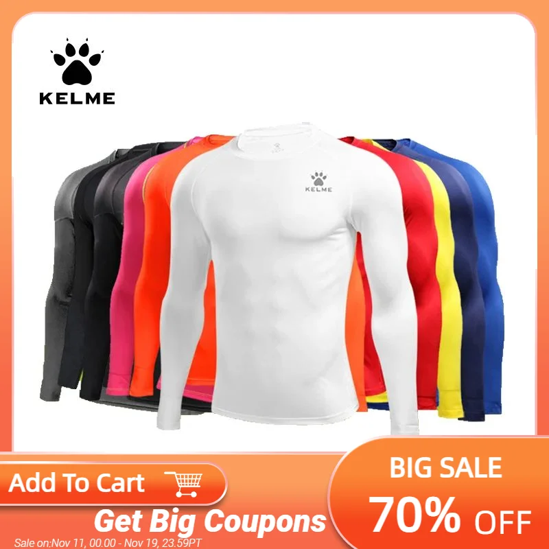 

KELME Men's Running T-shirts Compression Shirts Bodybuilding Sports Tights Long Sleeves Exercise Workout Fitness 3891113
