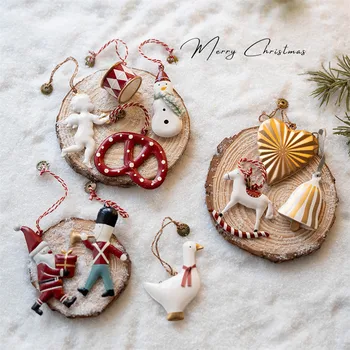 Metal Hand Painted Hanging Christmas Tree Decoration, Holiday Gift, Hand Painted