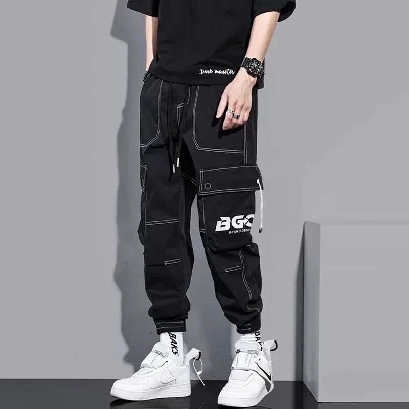 

Summer Breathable Men Cargo Pants Trend Loose HIP HOP Taper Leg Harem Pants Male Fashion Korean Style Daily Casual Trousers