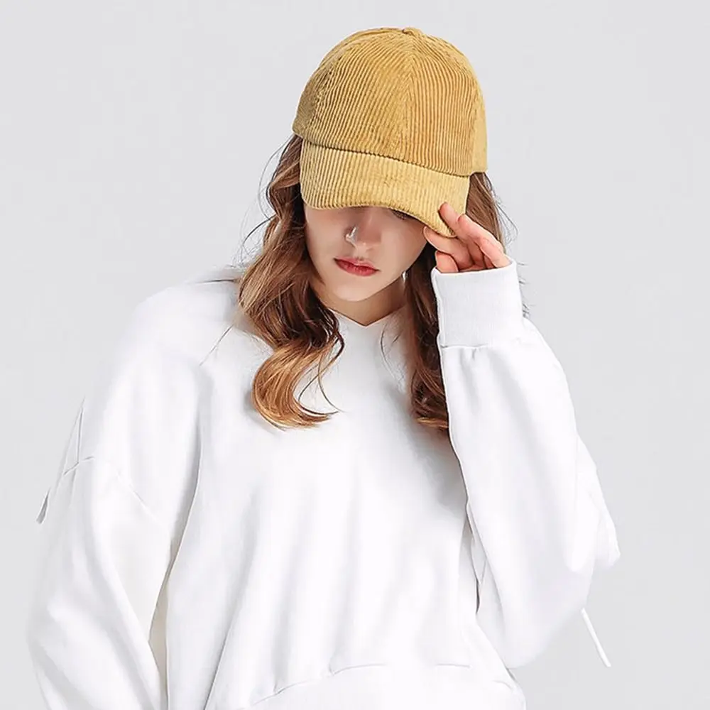 Spring Autumn Corduroy Baseball Cap Unisex Vintage Baseball Hat Women Men Outdoor Adjustable Hip Hop