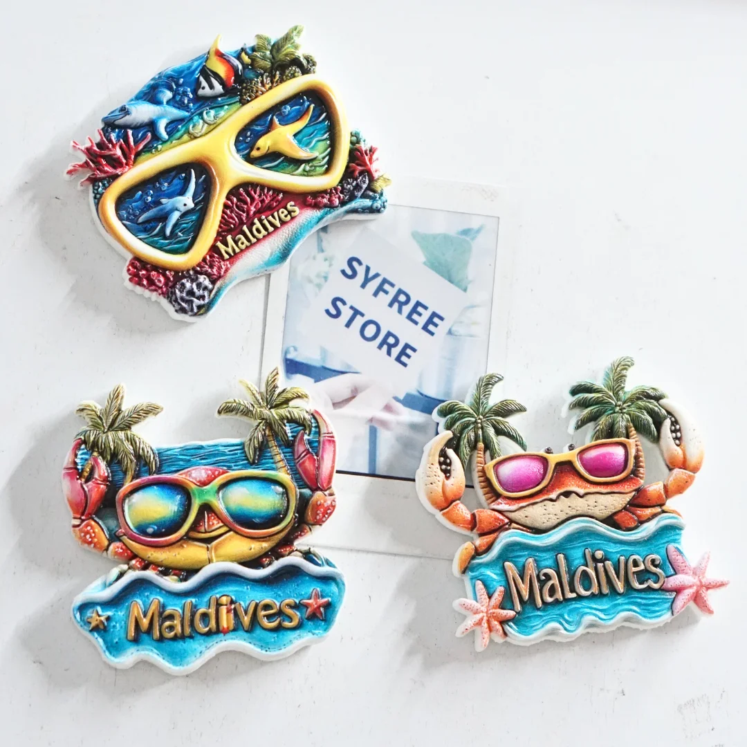 قطعة واحدة، مغناطيس ثلاجة مالديف، مغناطيس ثلاجة المناظر البحرية، مغناطيس ثلاجة المحيط، مغناطيس ثلاجة مشهد جزر المالديف، ثلاجة شجرة جوز الهند #2