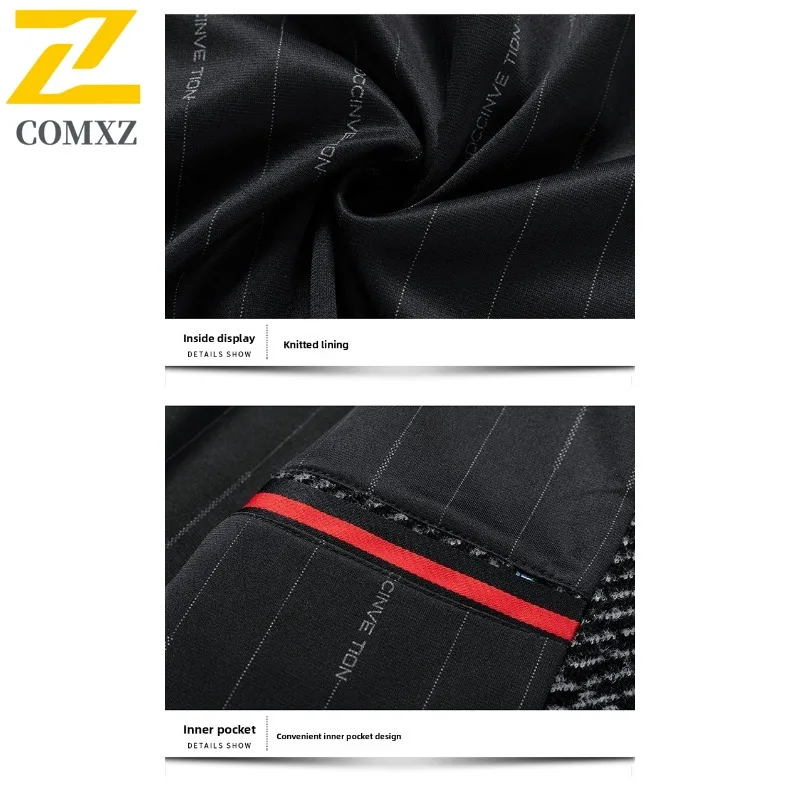 COMXZ Men Long Sleeve Windbreaker Thicken Business Casual Mid Length Chenille Coat Outdoor Tactic Fleece Lining Sportwear 2025
