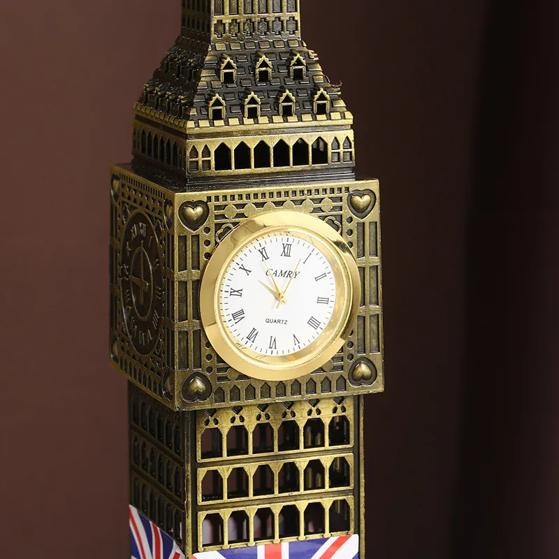 3D metalowy słynny Model budynek zabytkowy antyczny londyński posąg Big Ben pamiątkowy prezent wystrój domu z zegarem do dekoracji domu