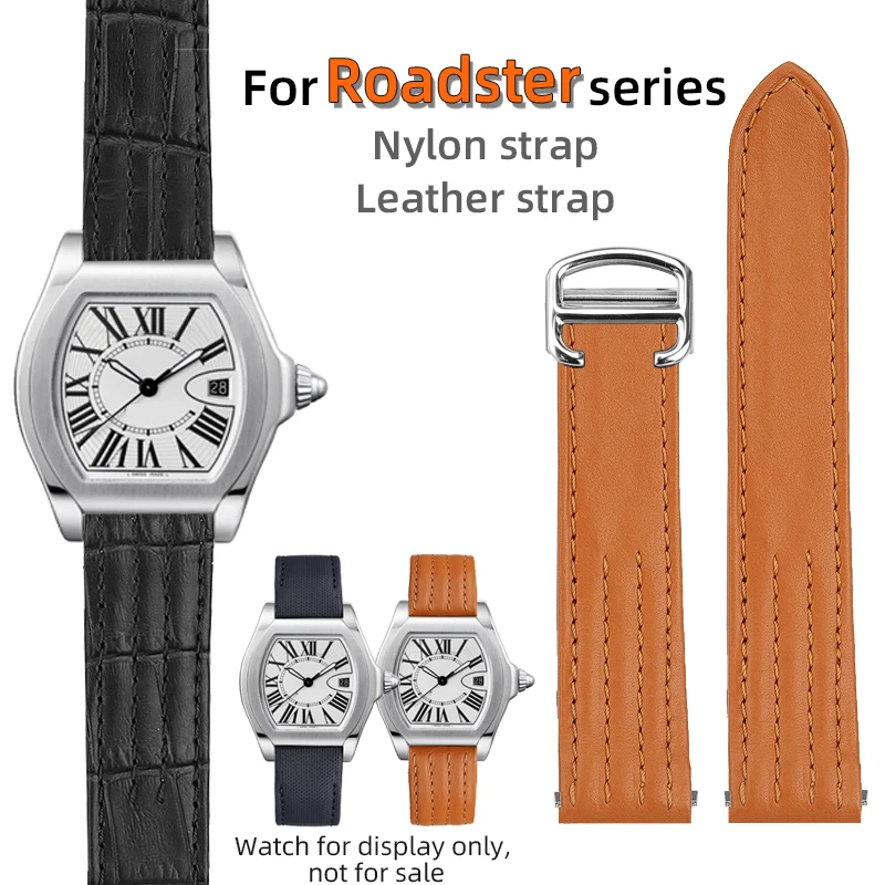 

For Cartier Roadster leather strap nylon strap W6206018 6206017 stainless steel headband quick release watch band bracelet 19mm