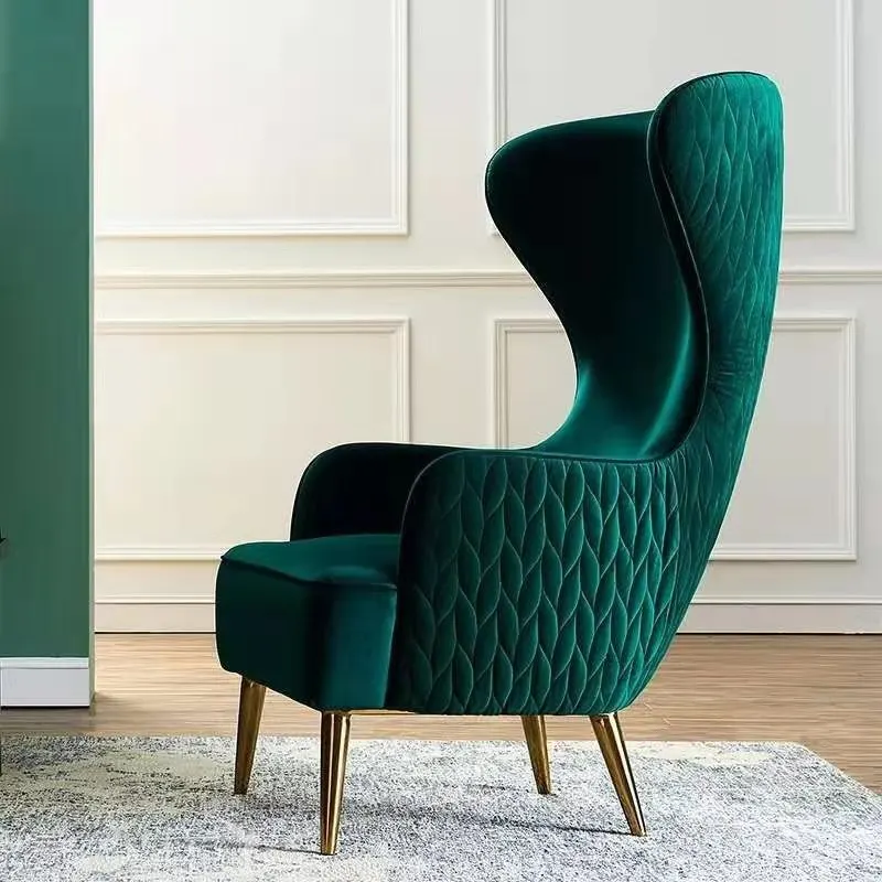 

Green Relax Living Room Chairs Luxury High Back Single Nordic Vanity Chairs Lazy Modern Balcony Sedie Da Soggiorno Furniture