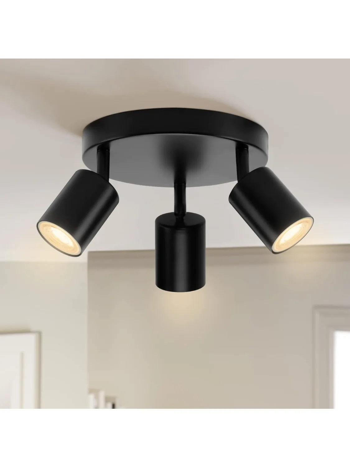 JOYINLED 3-Lichter Deckenleuchte Moderne GU10 Decken-Spotleuchte Drehbarer Innenstrahler Heim-Dekor Küche Schlafzimmer LED-Beleuchtung