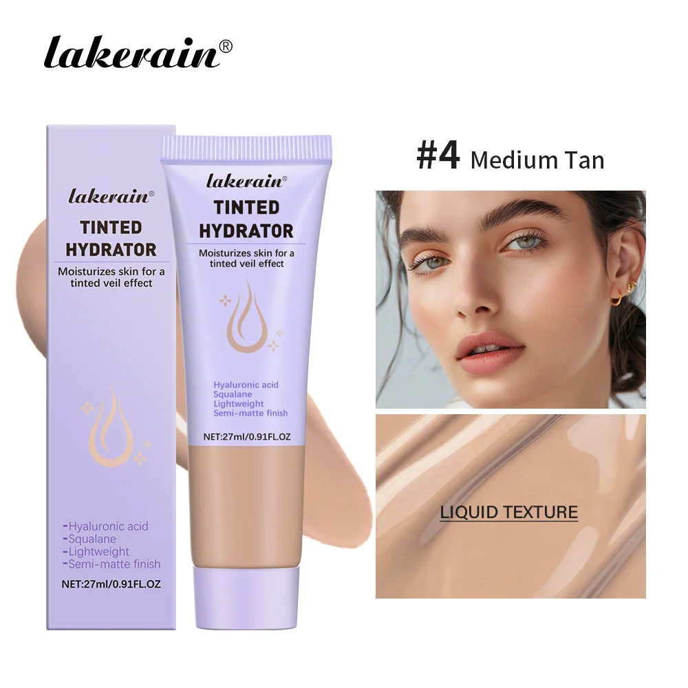 Tinted Moisturizer คอนซีลเลอร์ที่มีประสิทธิภาพธรรมชาติยาวนานชุ่มชื่นผิว Semi-matte Moisturizer สําหรับผู้หญิงที่มีสีน้ําตาลผิว