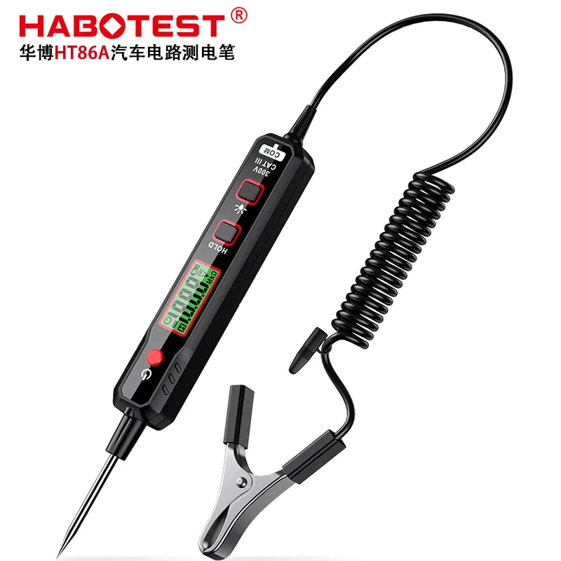 HABOTEST HT86A Car Voltage Detector Pen Automobile Fault Maintenance Circuit Digital Backlight Fuse Diagnostic Probe Test Pen