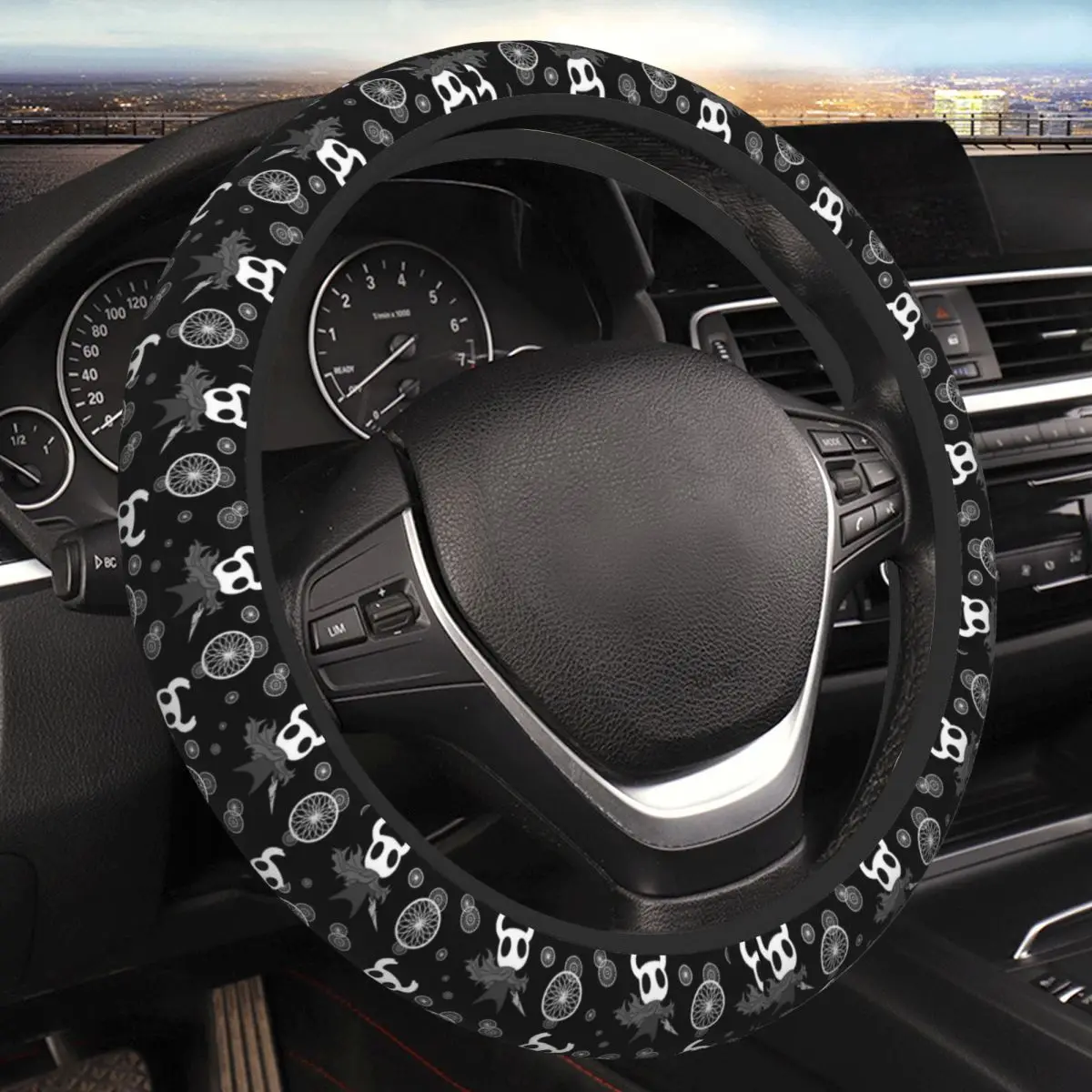 Hollow Knight Pattern Thickening Car Steering Wheel Cover 38cm Universal Suitable Car-styling Car Accessories